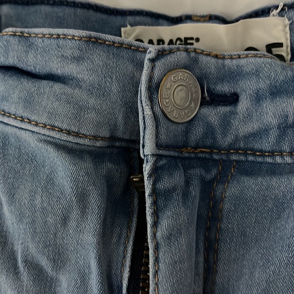 GARAGE Super Soft Fitted Light Wash Blue Jean Shorts - Picture 7 of 7